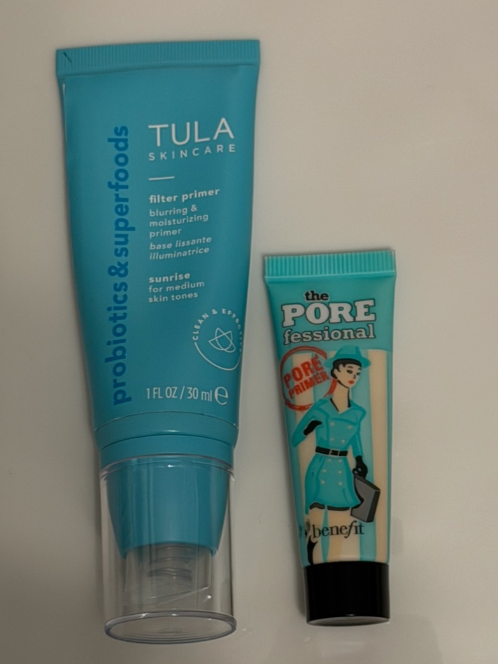New 2 pc Makeup Primer - Tula Filter Blurring Full Sz & Benefit Porefessional